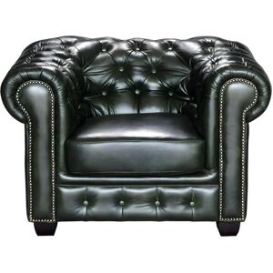 Vente uniquecom Fauteuil chesterfield BRENTON 100 cuir de buffle Vert empire