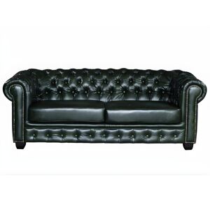 Vente-unique.com Canapé chesterfield 3 places BRENTON 100% cuir de buffle - Vert empire