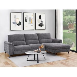 Vente unique Canape dangle droit relax electrique en tissu anthracite TELTI