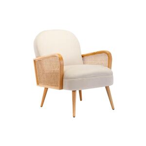 Vente-unique Fauteuil en velours beige ONANI