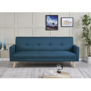 Concept-Usine Canape scandinave convertible 3 places tissu bleu canard WOODEN