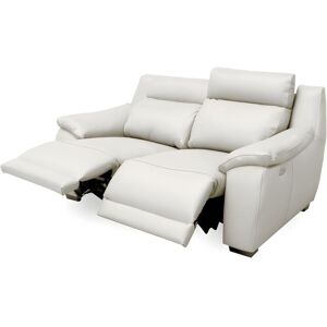 Venesetti Canape 2 places avec 2 relax en 100% tout cuir epais luxe italien  - 2 relax electriques,  blanc casse. BERN