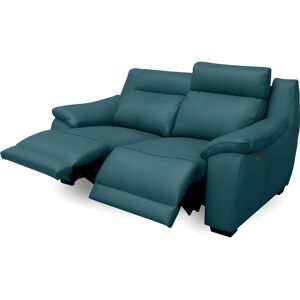 Venesetti Canape 2 places avec 2 relax en 100% tout cuir epais luxe italien  - 2 relax electriques,  turquoise. BERN