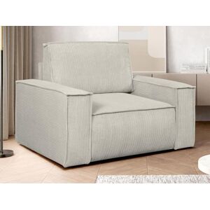 Vente unique Fauteuil en velours cotele beige AMELIA