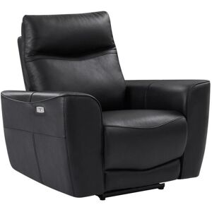 Vente-unique Fauteuil relax électrique en cuir de vachette noir DAMON