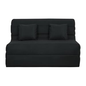 DUNLOPILLO Banquette BZ Tissu Noir 2 coussins noir L 140 x P 99 x H 98 cm Made in France ALICE