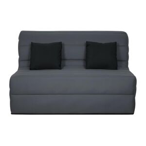 DUNLOPILLO Banquette BZ Dunlopillo Tissu Gris 2 coussins noir L 140 x P 99 x H 98 cm Made in France ALICE