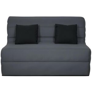 DUNLOPILLO Banquette BZ Dunlopillo - Tissu Gris + 2 coussins noir - L 140 x P 99 x H 98 cm - Made in France - ALICE