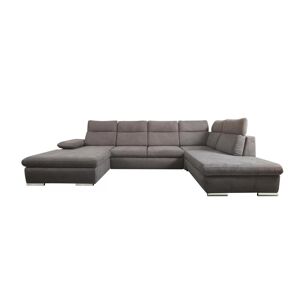 Vente-unique Canapé d'angle gauche panoramique convertible en tissu anthracite SUNTER II