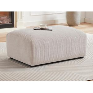 Pouf en velours côtele beige TIRONO de Maison Cephy