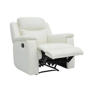 Vente-unique Fauteuil relax EVASION en cuir - blanc ivoire