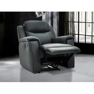 Vente unique Fauteuil relax EVASION en cuir Gris