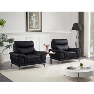 Vente uniquecom Fauteuil en cuir noir ATESSO