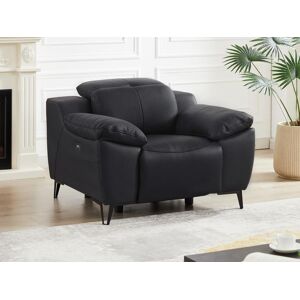 Vente uniquecom Fauteuil relax electrique en cuir noir ROVETO