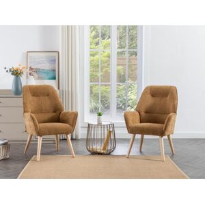 Vente-unique Fauteuil en tissu camel OSIMO