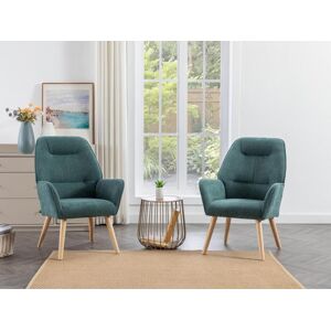 Vente unique Fauteuil en tissu bleu canard OSIMO