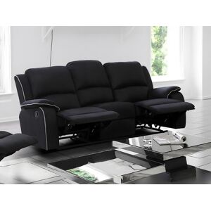 Vente unique Canape 3 places relax en microfibre HERNANI Noir