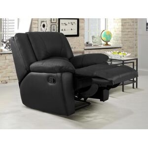 Vente unique Fauteuil relax en cuir AROMA Noir