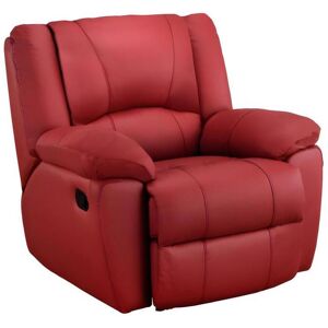 Vente unique Fauteuil relax en cuir AROMA Rouge