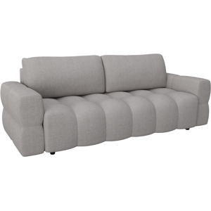 Vente-unique Canapé 3 places convertible en tissu bouclette gris clair ISSORO