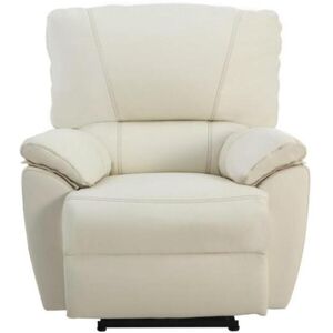 Vente unique Fauteuil relax electrique en cuir MARCIS Ivoire