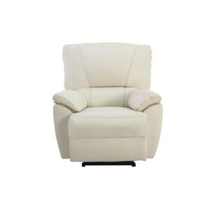 Vente-unique Fauteuil relax électrique en cuir MARCIS - Ivoire