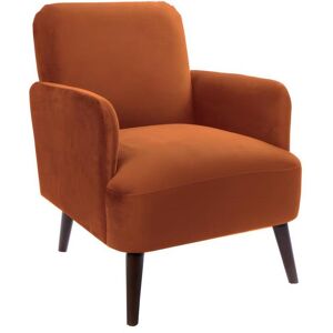 Drawer Brooks Fauteuil retro velours Couleur Rouille