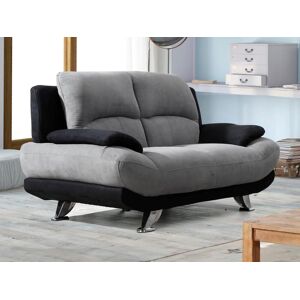 Vente unique Canape 2 places en microfibre MUSKO Bicolore gris et noir