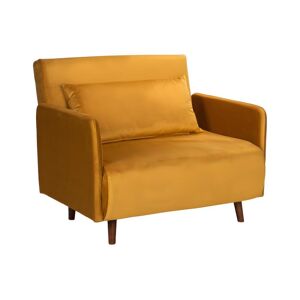 Drawer Belushi - Fauteuil convertible en velours - Couleur - Jaune moutarde