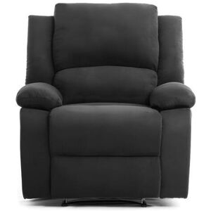 Loungitude RELAXXO - Fauteuil Relaxation 1 place Microfibre Noire LEO