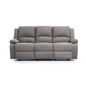 Loungitude RELAXXO - Canapé Relaxation 3 places Microfibre LEO - Gris