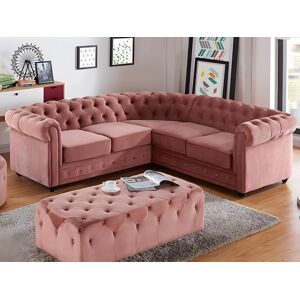 Vente unique Canape dangle en velours CHESTERFIELD Rose pastel