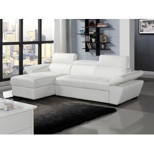 Vente uniquecom Canape dangle convertible en cuir JONOVA Blanc Angle gauche