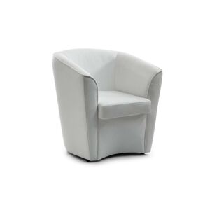 Talamo Italia Chaise longue Dabbiat, Chaise longue, 100% Made in Italy, Fauteuil relax en éco-cuir, Cm 70x60h74, Blanc