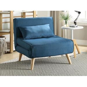 Vente-unique Fauteuil convertible POSIO en tissu - Bleu