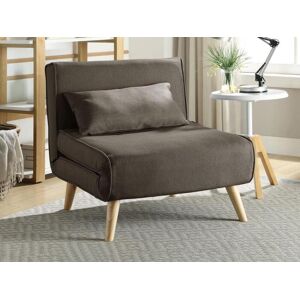 Vente unique Fauteuil convertible POSIO en tissu Taupe