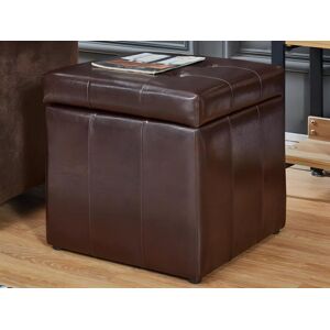 Vente unique Pouf coffre de rangement SERAFINO en simili Marron