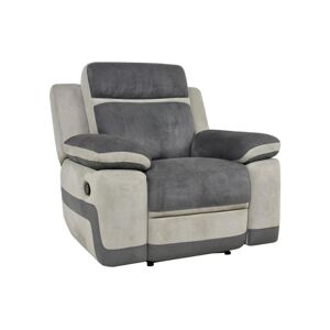 Vente-unique Fauteuil relax en microfibre anthracite et bandes gris clair TALCA