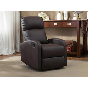 Vente-unique Fauteuil relax en simili ISAO - Marron