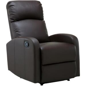 Vente-unique Fauteuil relax en simili ISAO - Marron