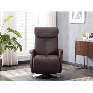 Vente-unique Fauteuil massant KOSTAS en simili - Marron