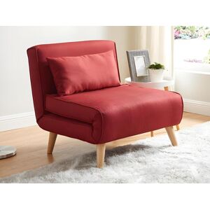 Vente unique Fauteuil convertible POSIO en tissu Rouge