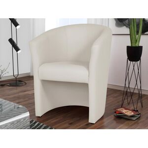 Vente-unique Fauteuil cabriolet en simili RANIN - Creme