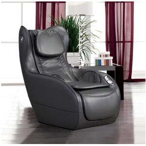 Vente-unique Fauteuil massant ADRASTEE en simili - Option Bluetooth - Anthracite