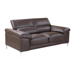 Vente uniquecom Canape 2 places en cuir SOLANGE Marron