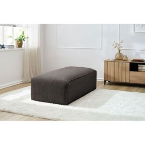 BOBOCHIC Pouf pour canapé modulable MEGEVE tissu velours côtelé Marron - Publicité