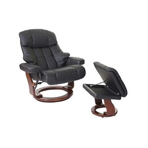 Mendler MCA fauteuil relax Calgary XXL cuir charge 180kg noir aspect noix - Publicité