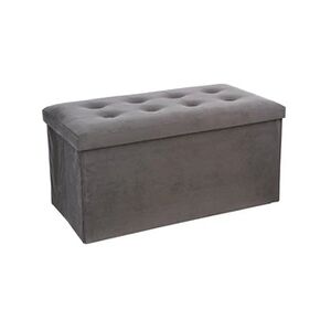 ATMOSPHERA - Banquette coffre pliable Lysandre - L. 76 x H. 38 cm - Gris velours - Publicité