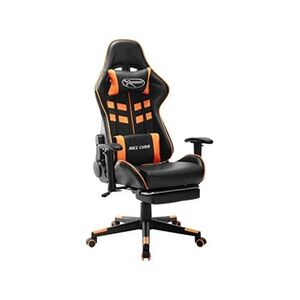 VIDAXL Chaise de jeu avec repose-pied Noir et orange Cuir artificiel - Publicité