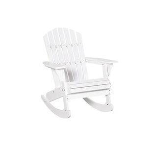 Outsunny Fauteuil de jardin Adirondack à bascule rocking chair style néo-rétro assise dossier ergonomique bois sapin traité peint blanc - Publicité